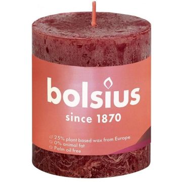 Bolsius rustiek Stompkaars Rood