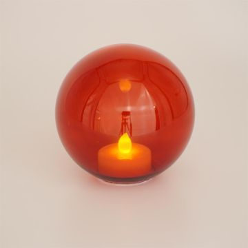 Kerstbal ledkaars rood